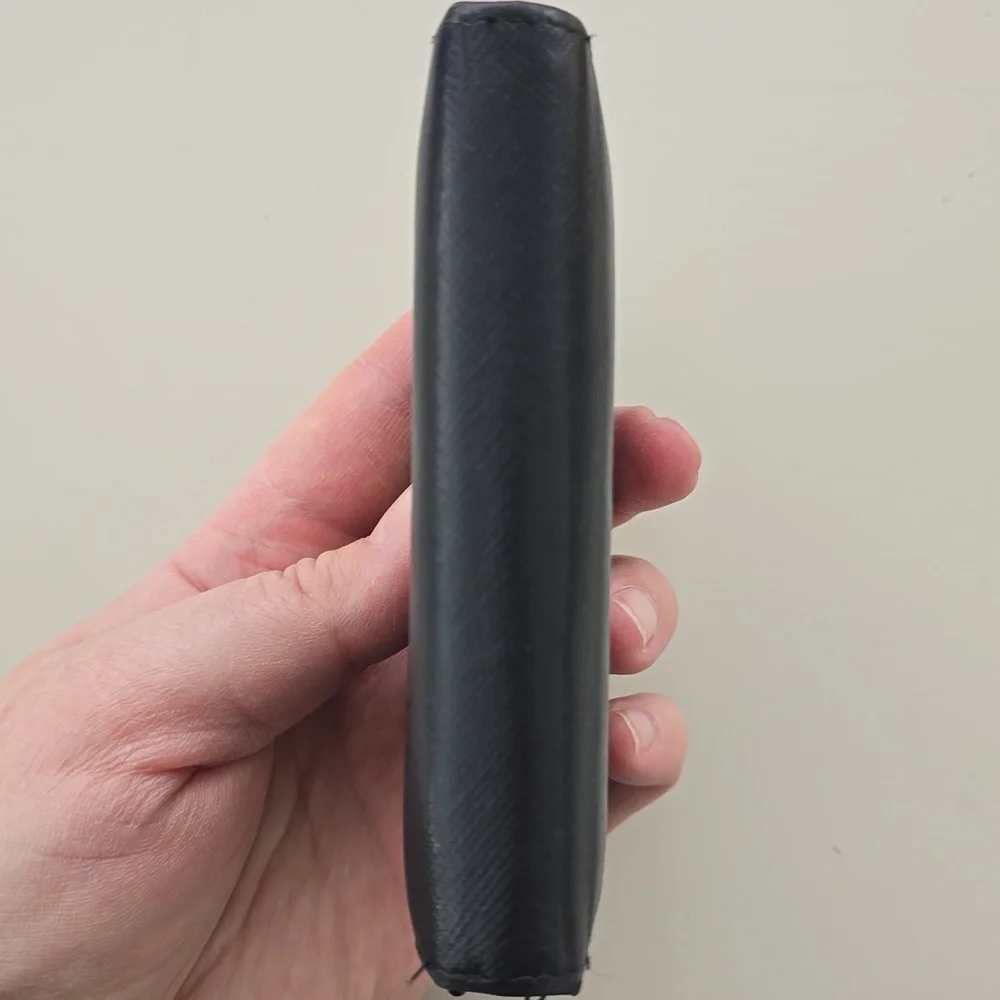 Prada Black Saffiano Leather Trifold Compact Wallet Men
